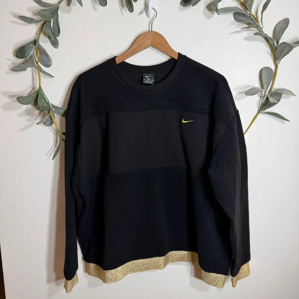 Nike Black and Gold Fleece Pullover